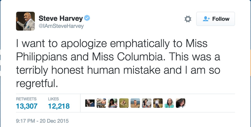 Illustration for article titled Steve Harvey Announces Wrong Winner Of Miss Universe, Chaos Ensues